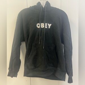 Excellent Condition Obey Black Long Sleeve Pullover Hoodie